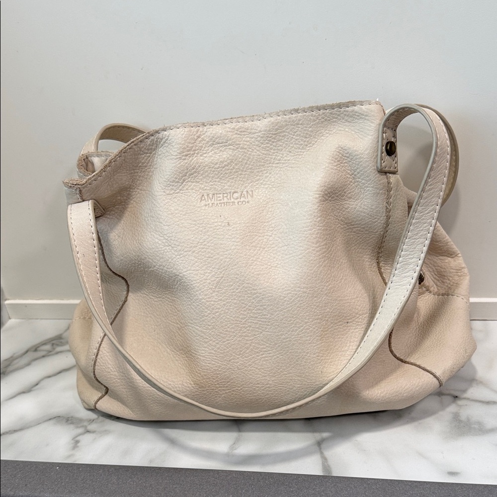 American Leather Co. Liberty Shopper Tote Bag Cream Purse